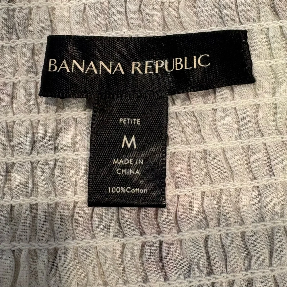 Banana Republic Floral Artsy  Empire Balloon Sleeves Waist Ramie Short Dress MP - Picture 7 of 9